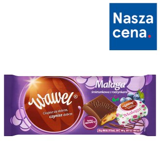 Wawel Czekolada nadziewana Malaga śmietankowa z rodzynkami 100 g