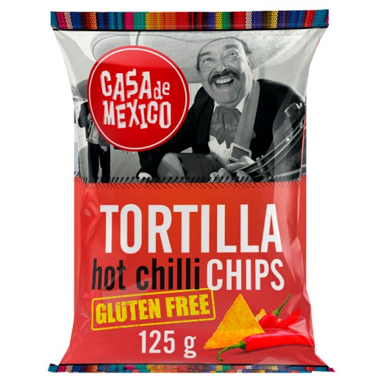 Casa de Mexico Tortilla hot chilli chips Bezglutenowe chipsy kukurydziane 125 g