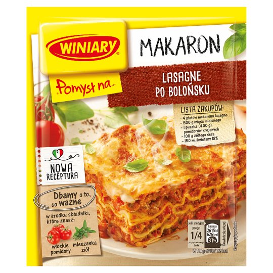 Winiary Pomysł na... Lasagne po bolońsku z parmezanem 45 g