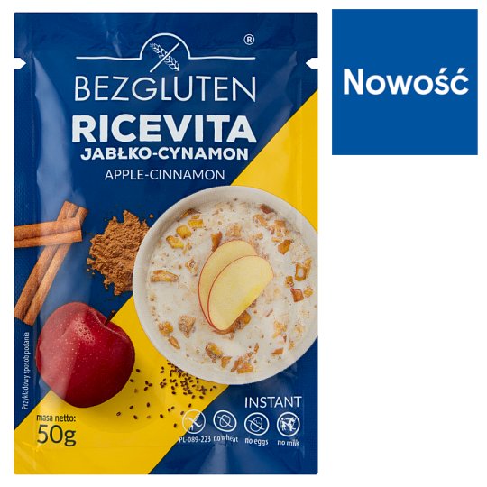 Bezgluten RiceVita Apple-Cinnamon Rice Flakes 50 g