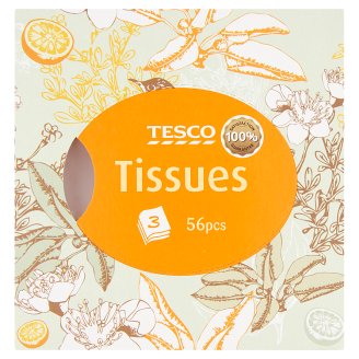 Tesco Chusteczki kosmetyczne 3 warstwowe 56 sztuk