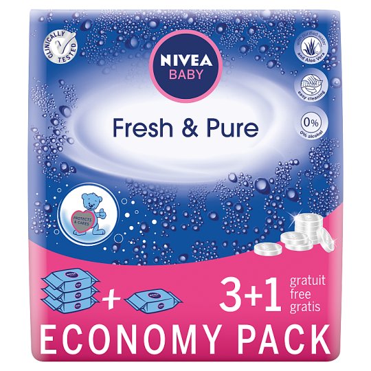 NIVEA Baby Fresh & Pure Chusteczki 4 x 63 sztuki