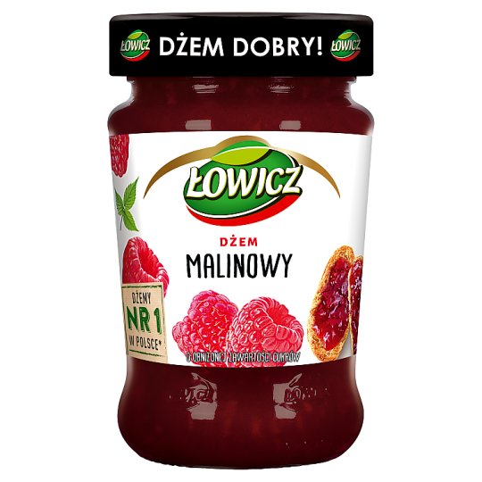 Łowicz Dżem malinowy niskosłodzony 280 g