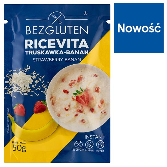 Bezgluten RiceVita Strawberry-Banana Rice Flakes 50 g