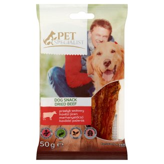 Tesco Pet Specialist Materiał paszowy dla dorosłych psów suszony przełyk wołowy w kawałkach 50 g