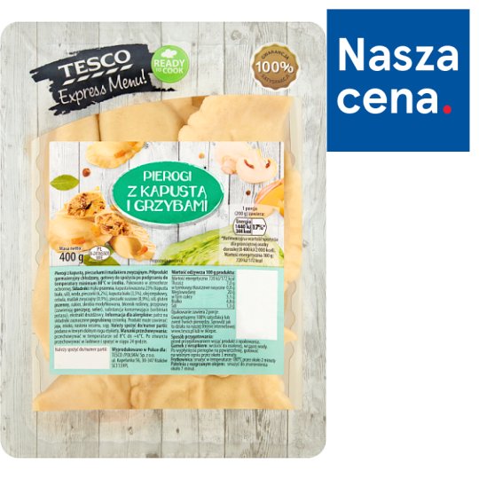 Tesco Express Menu! Pierogi z kapustą i grzybami 400 g