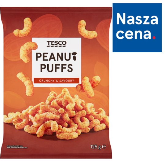 Tesco Chrupki kukurydziane z mielonymi orzeszkami ziemnymi 125 g