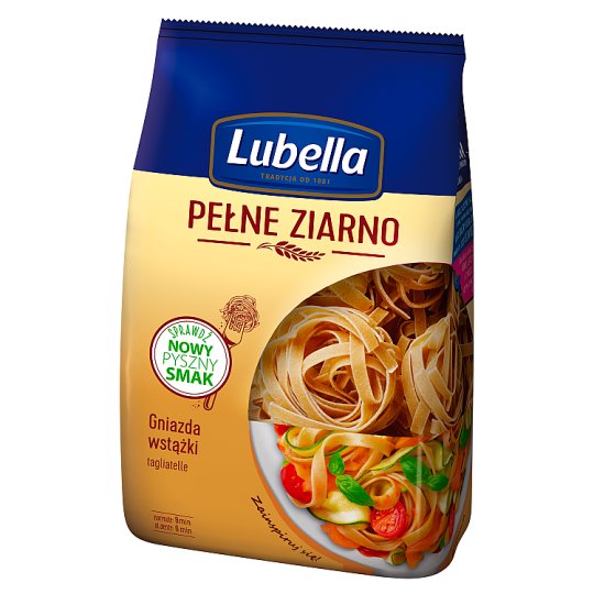 Lubella Pełne Ziarno Tagliatelle Makaron Gniazda wstążki 400 g