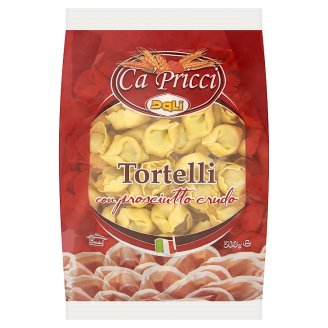Dali Ca' Pricci Tortellini z surową szynką wieprzową Pierożki z jajecznego ciasta makaronowego 500 g