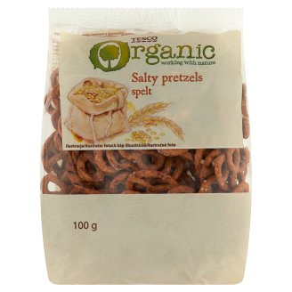 Tesco Organic Ekologiczne precelki orkiszowe solone 100 g
