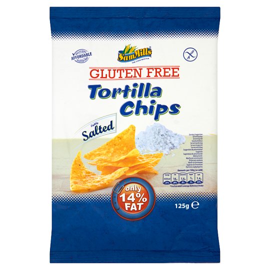 Sam Mills Tortilla Chips Bezglutenowe nachosy kukurydziane o smaku soli 125 g