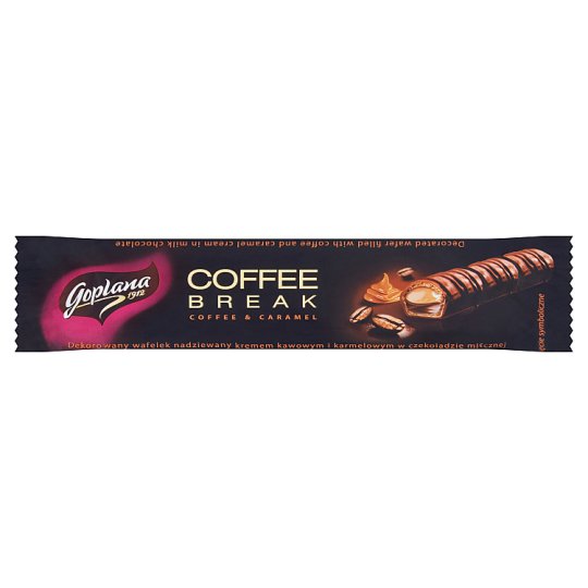 Goplana Coffee Break Wafelek nadziewany kremem kakaowym i karmelowym w czekoladzie 24 g
