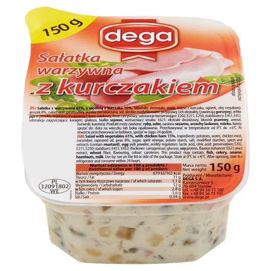 Dega Sałatka warzywna z kurczakiem 150 g