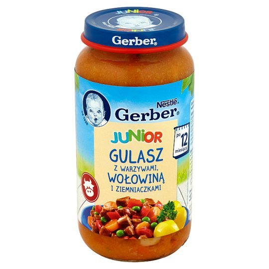 Gerber Junior Gulasz z warzywami wołowiną i ziemniaczkami po 12 miesiącu 250 g