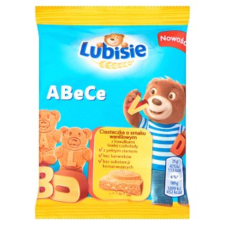 Lubisie ABeCe Ciasteczka o smaku waniliowym z kawałkami białej czekolady 25 g
