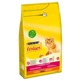 Friskies Hairball Pełnoporcjowa karma dla dorosłych kotów z kurczakiem i warzywami 1,5 kg