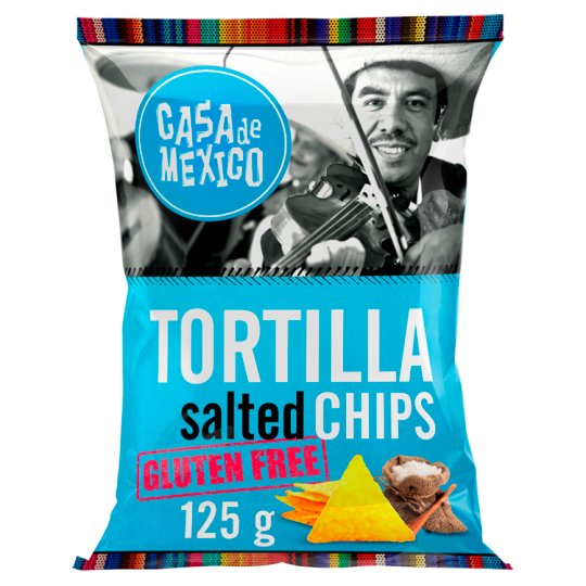 Casa de Mexico Tortilla salted chips Bezglutenowe chipsy kukurydziane 125 g