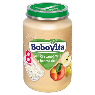 BoboVita Jabłka i winogrona z twarożkiem po 8 miesiącu 190 g