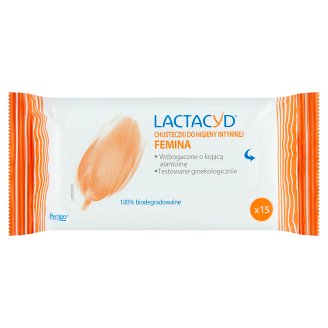 Lactacyd Femina Chusteczki do higieny intymnej 15 sztuk