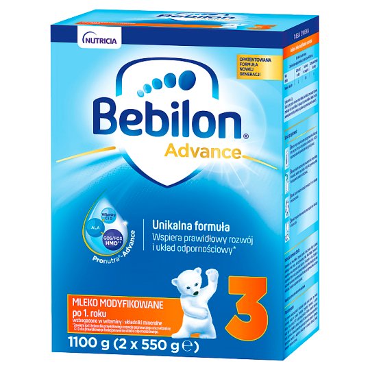 Bebilon 3 Pronutra-Advance Mleko modyfikowane po 1. roku życia 1100 g (2 x 550 g)