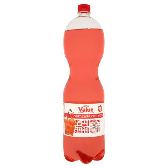 Tesco Value Oranżada czerwona gazowana 2 l