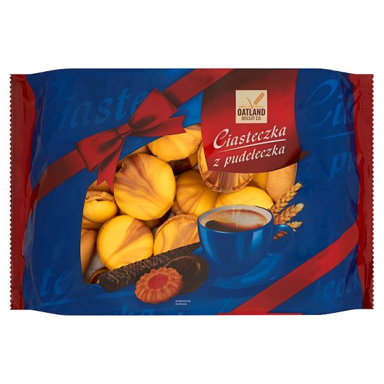 Oatland Biscuit Co. Ciasteczka z pudełeczka Biszkopt z pianką i polewą o smaku advocat 500 g
