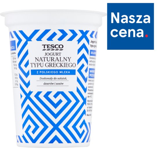 Tesco Greek Type Natural Yoghurt 400 g