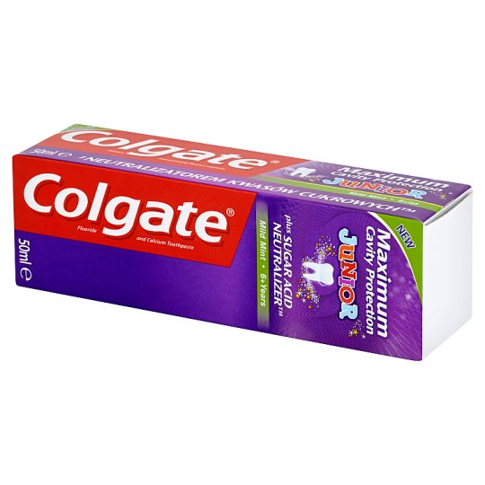 Colgate Maximum Cavity Protection Junior 6 lat+ Pasta z zawartością fluoru i wapnia 50 ml