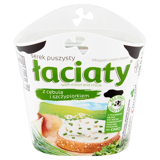 Łaciaty Serek puszysty z cebulą i szczypiorkiem 150 g