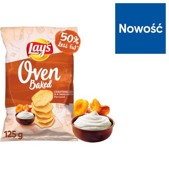 Lay's Oven Baked Pieczone chipsy ziemniaczane o smaku kurek w śmietanowym sosie 125 g