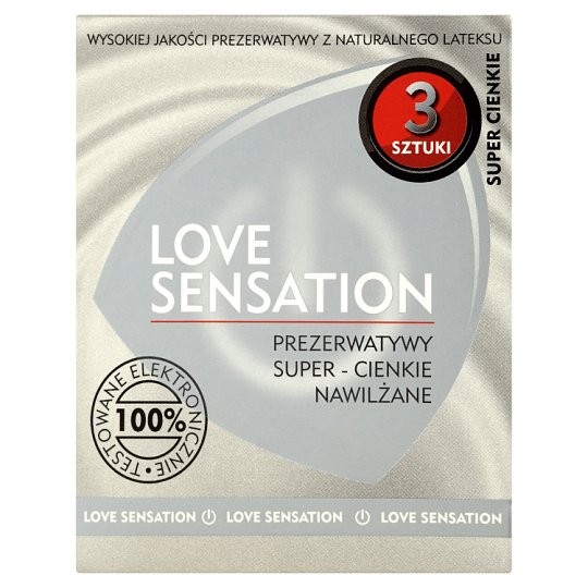 Love Sensation Prezerwatywy super-cienkie nawilżane 3 sztuki
