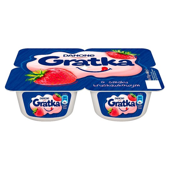 Danone Gratka Deser o smaku truskawkowym 460 g (4 x 115 g)