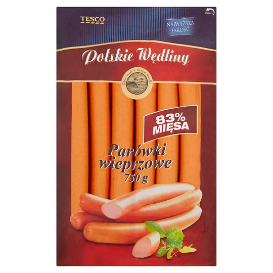 Tesco Polskie Wędliny Parówki wieprzowe 750 g