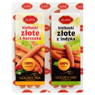 Sława Golden Mix Kiełbaski złote z kurczaka 200 g i Kiełbaski złote z indyka 200 g