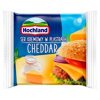 Hochland Ser kremowy w plastrach Cheddar 130 g (8 plastrów)