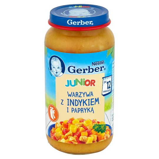 Gerber Junior Warzywa z indykiem i papryką po 12 miesiącu 250 g