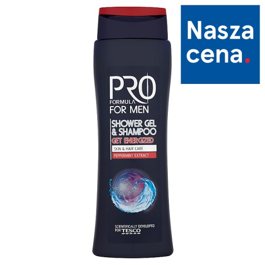 Tesco Pro Formula For Men Get Energized Żel pod prysznic i szampon 400 ml