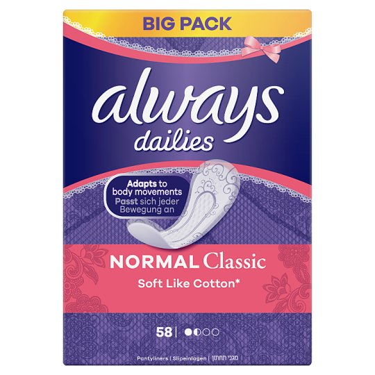 Always Dailies Soft Like Cotton Normal Wkładki Higieniczne x 58