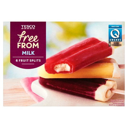 Tesco Free From Waniliowy deser lodowy w polewie z lodów wodnych mix smaków 330 g (6 sztuk)