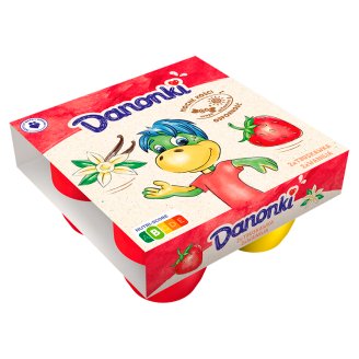 Danone Danonki Mega truskawka wanilia Twarożek 360 g (4 sztuki)