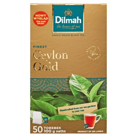 Dilmah Ceylon Gold Klasyczna czarna herbata 100 g (50 x 2 g)
