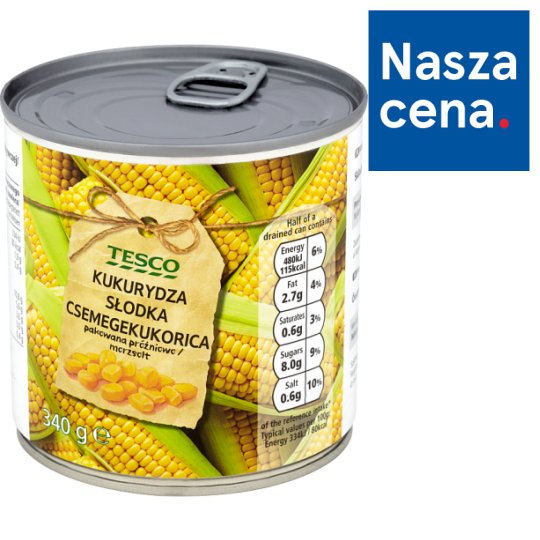 Tesco Kukurydza słodka 340 g
