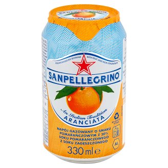 Sanpellegrino Aranciata Napój gazowany o smaku pomarańczowym 330 ml