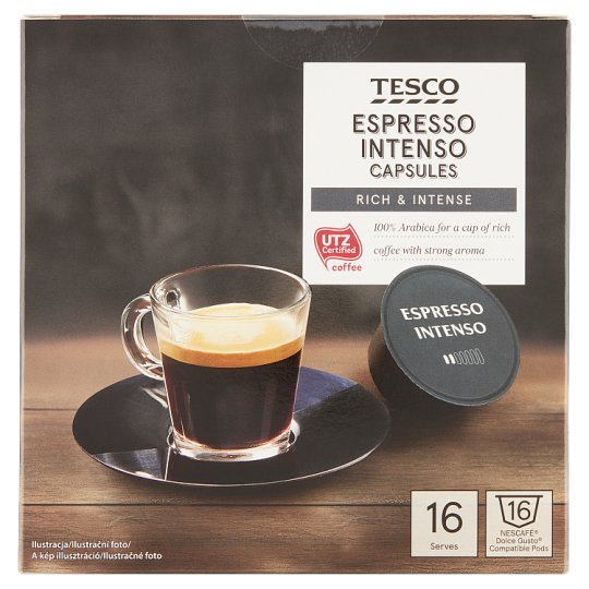 Tesco Espresso Intenso Kawa w kapsułkach 112 g (16 x 7 g)