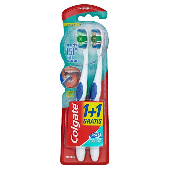 Colgate 360° Whole Mouth Clean Szczoteczka do zębów średnia 2 sztuki