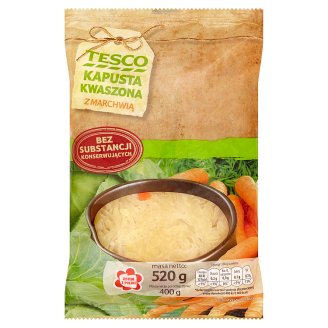 Tesco Kapusta kwaszona z marchwią 520 g