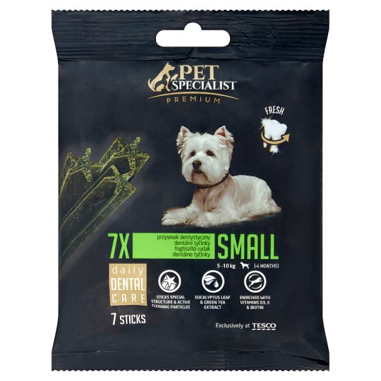 Tesco Pet Specialist Premium Karma dla dorosłych psów przysmak dentystyczny mały 110 g (7 sztuk)