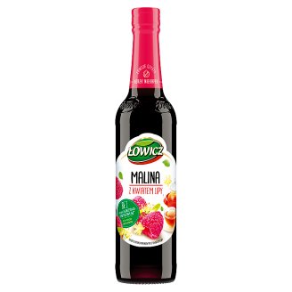 Łowicz Syrop o smaku malinowym z kwiatem lipy 400 ml