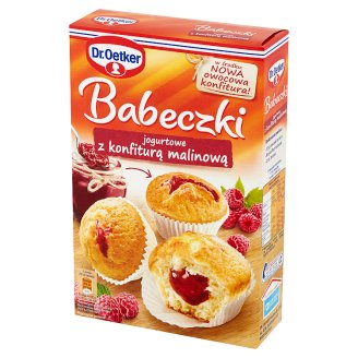 Dr. Oetker Babeczki jogurtowe z konfiturą malinową 405 g