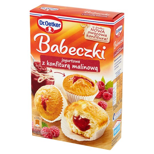 Dr. Oetker Babeczki jogurtowe z konfiturą malinową 405 g